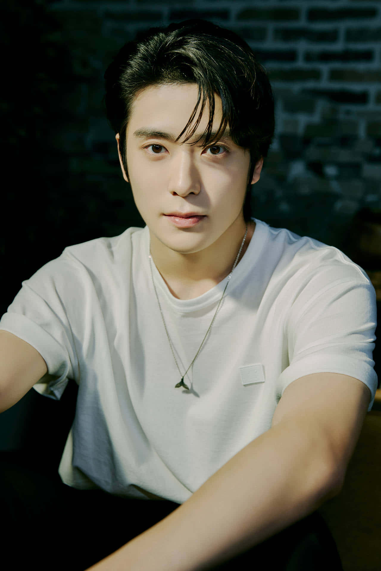NCT Jaehyun, plain white tee, white tshirt, Full HD Phone Wallpaper