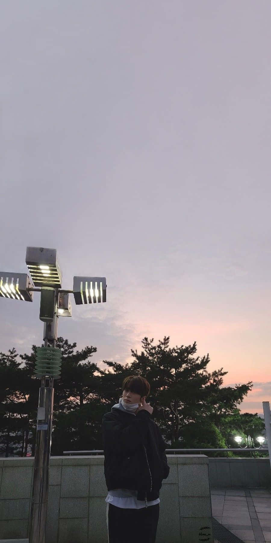 NCT Jaehyun, sunset sky, black jacket, HD Phone Wallpaper