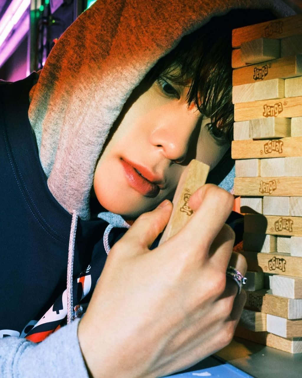 NCT Jaehyun, Jenga tower, hooded sweatshirt, HD Phone Wallpaper