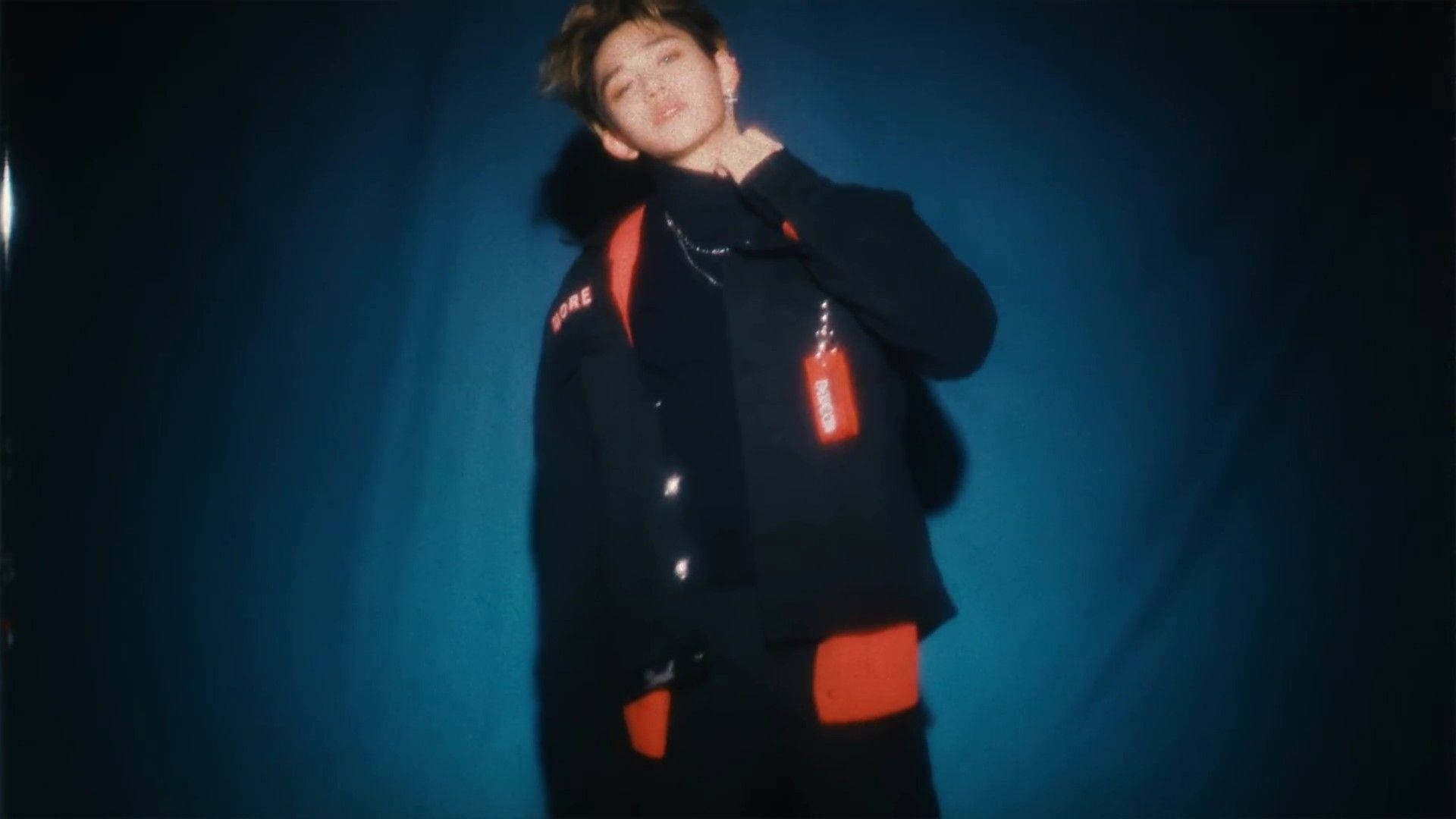 Nct Lucas, black jacket, red accents, Full HD Desktop Wallpaper