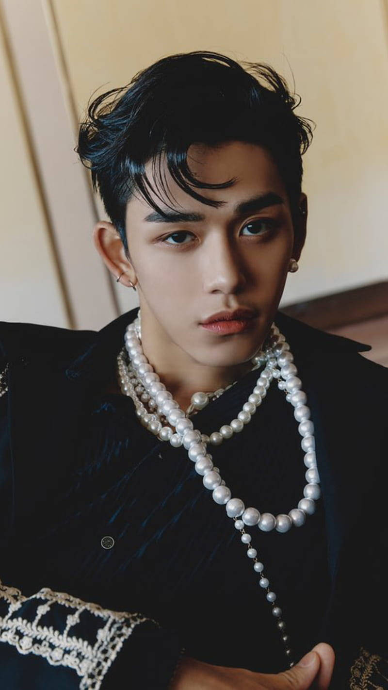 Nct Lucas, pearl necklaces, velvet outfit, HD Phone Wallpaper