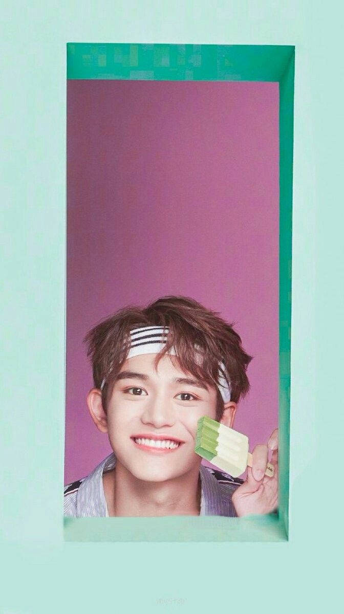 Nct Lucas, striped headband, green popsicle, SD Phone Wallpaper