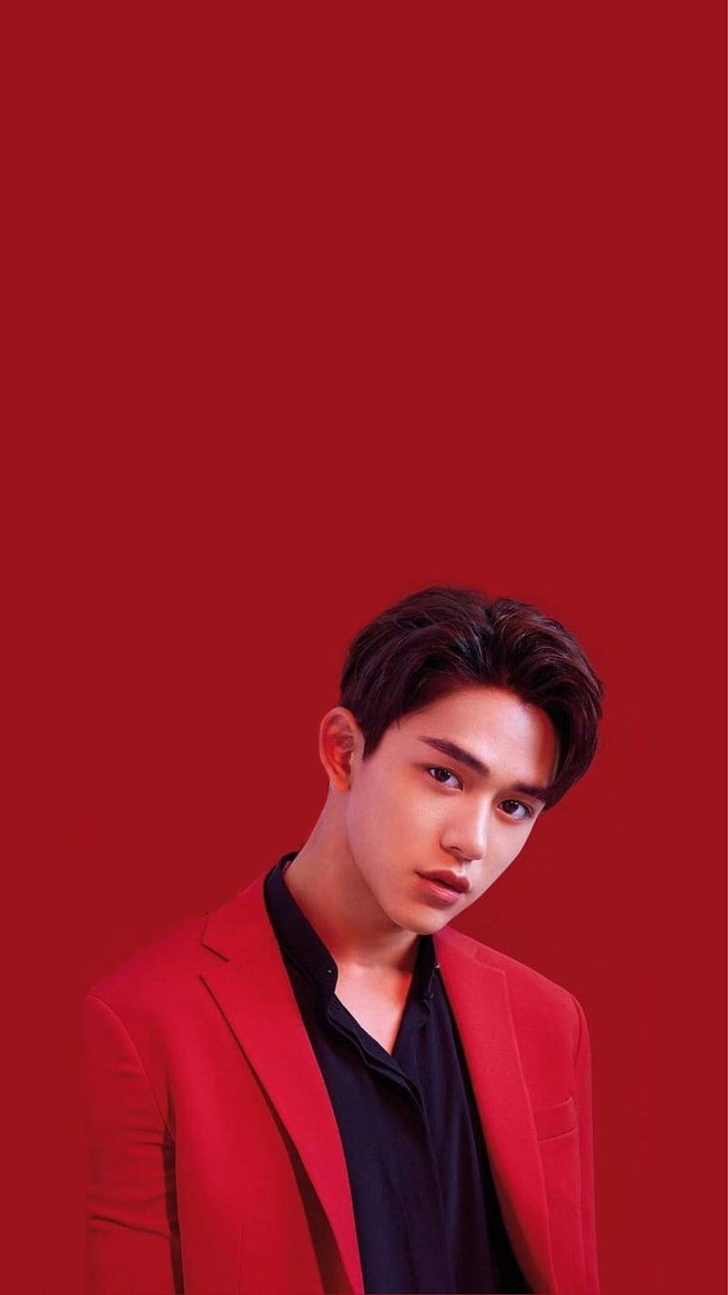 Nct Lucas, red blazer, black shirt, HD Phone Wallpaper