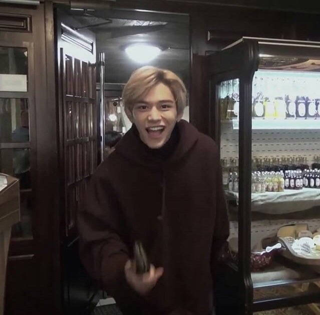 Nct Lucas, brown hoodie, warmly lit wooden shop, SD Desktop Wallpaper