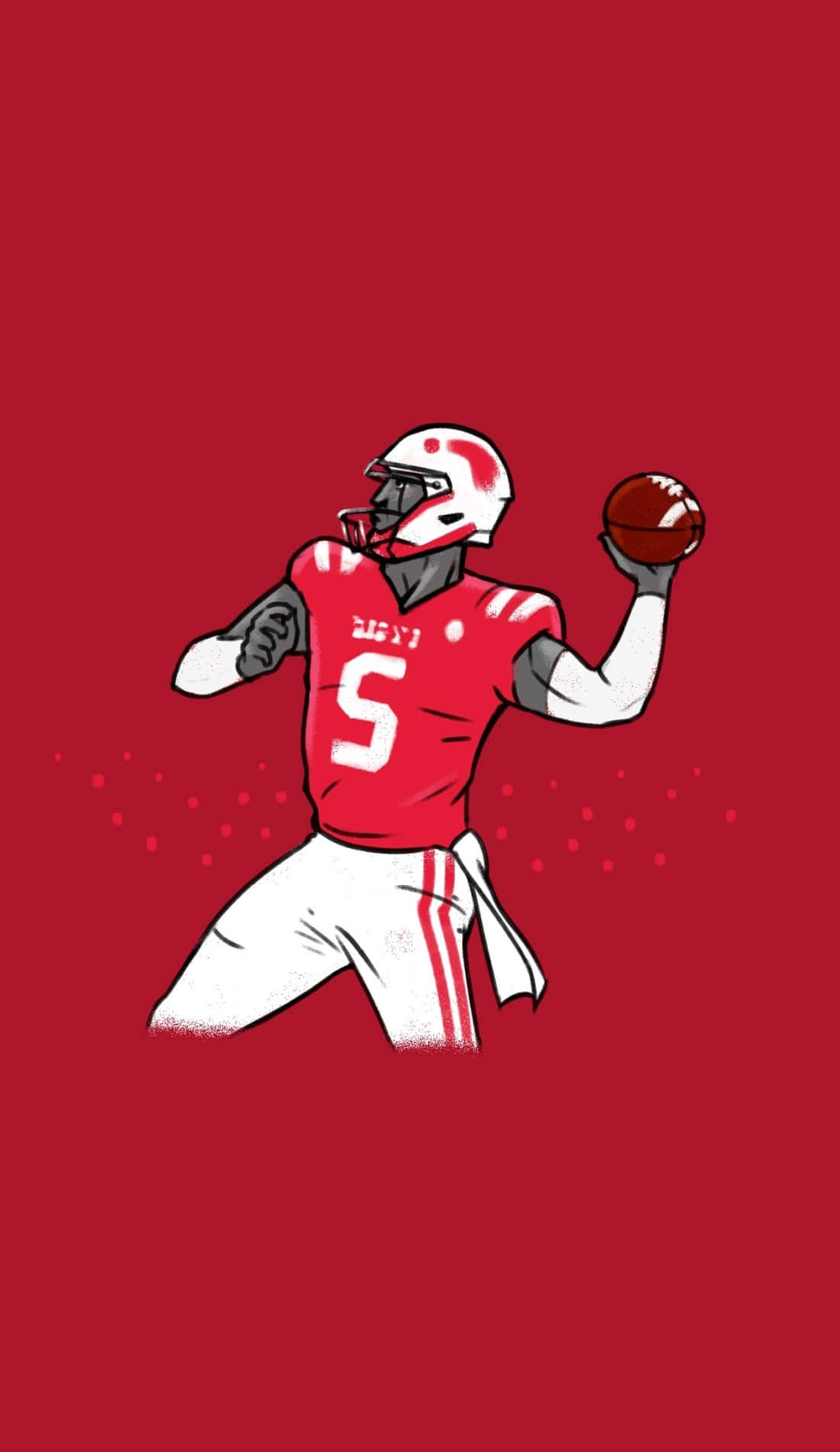 Nebraska Huskers, red and white uniform, football player, HD Phone Wallpaper