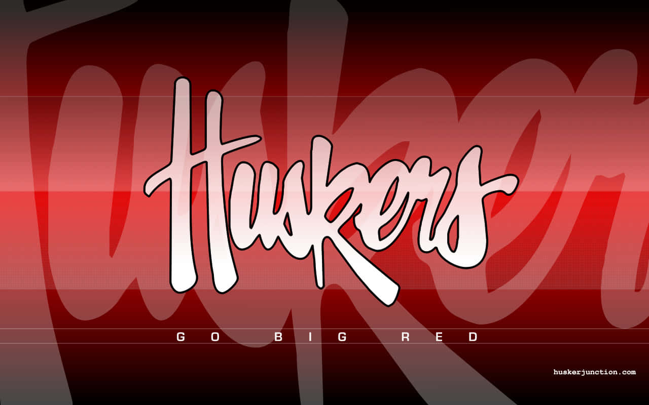 Nebraska Huskers, white cursive 'Huskers' text, gradient red background, HD Desktop Wallpaper
