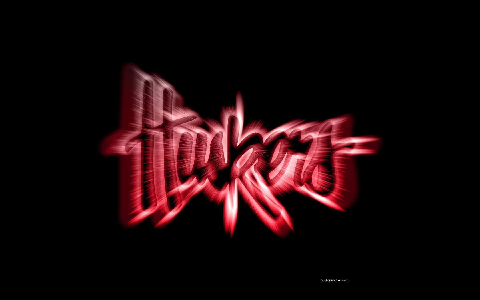 Nebraska Huskers, red, glowing, HD Desktop Wallpaper