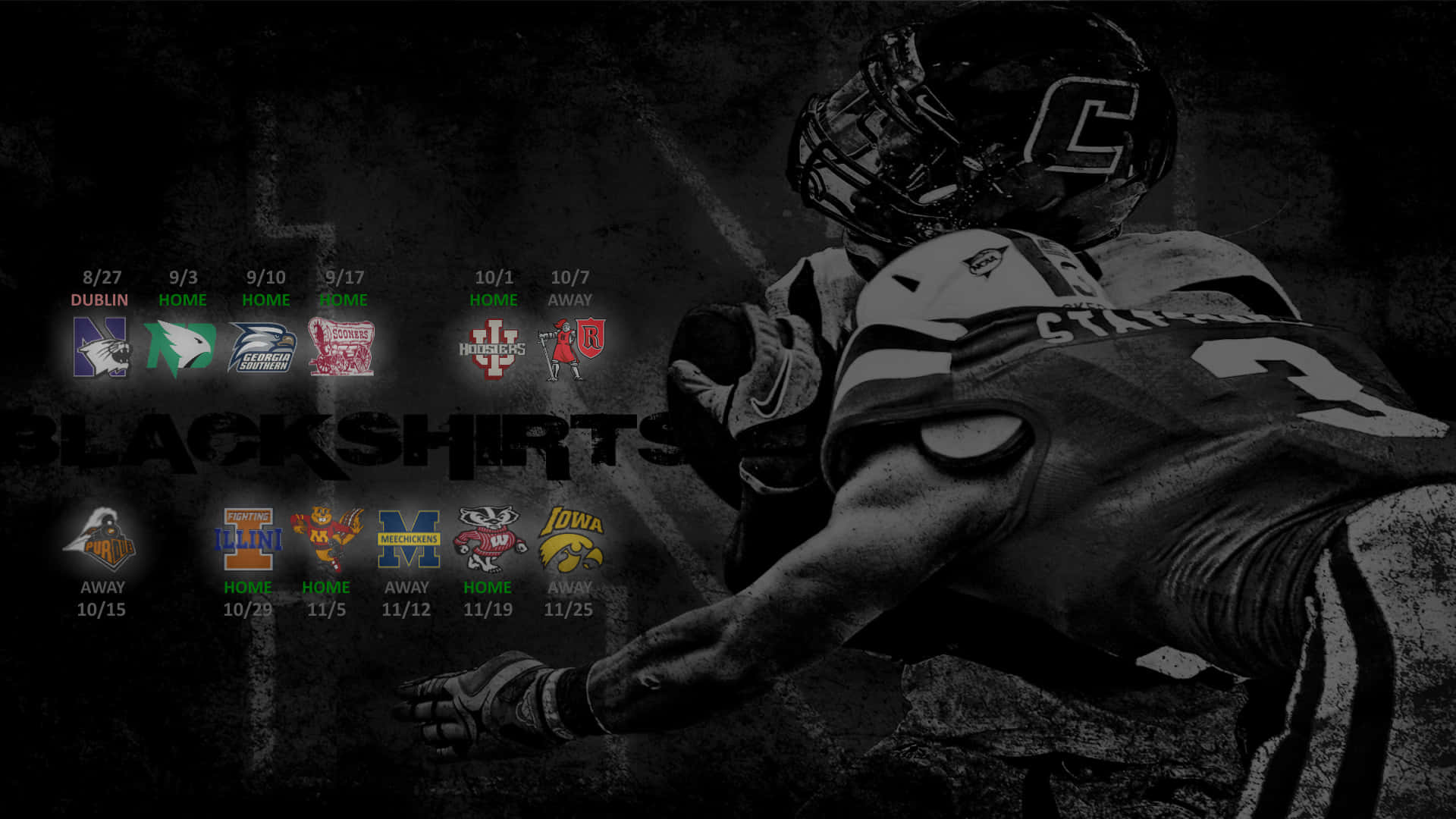 Nebraska Huskers, blackshirts, football player, Full HD Desktop Wallpaper