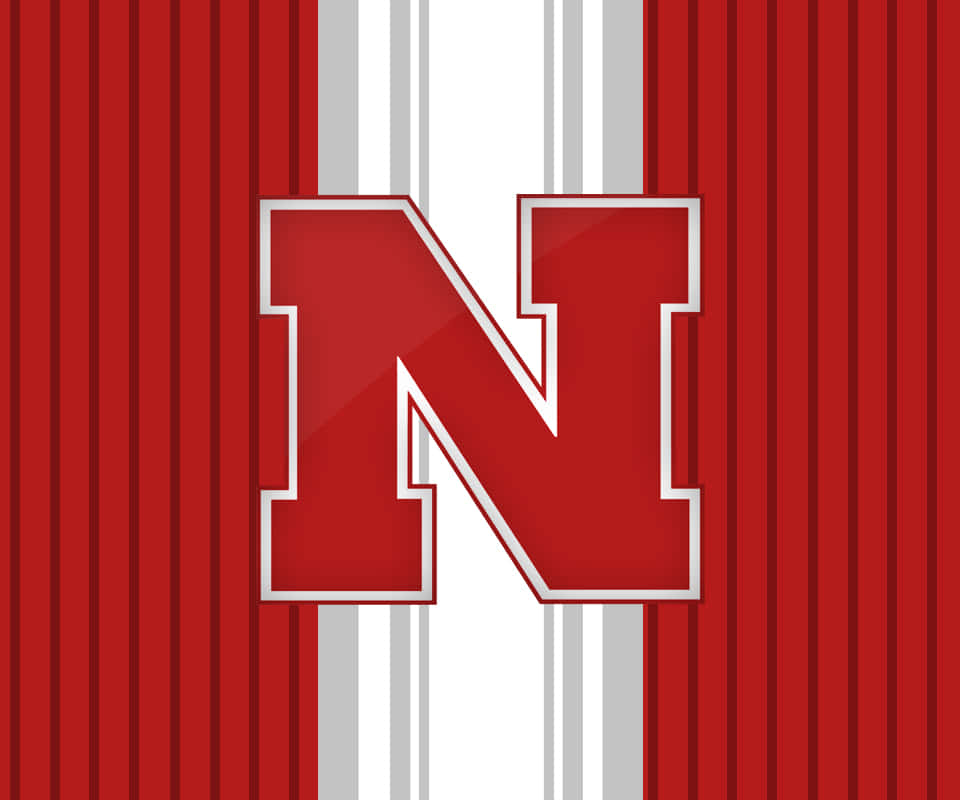 Nebraska Huskers, red letter N, white outline, SD Desktop Wallpaper