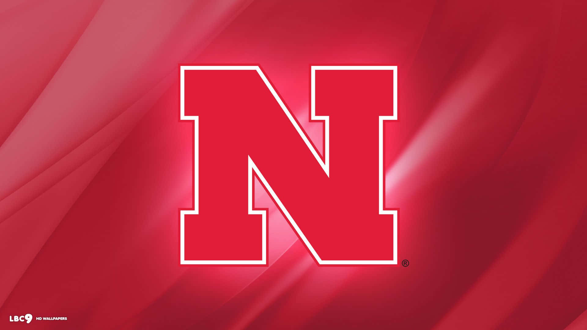 Nebraska Huskers, red letter N, white outline, Full HD Desktop Wallpaper