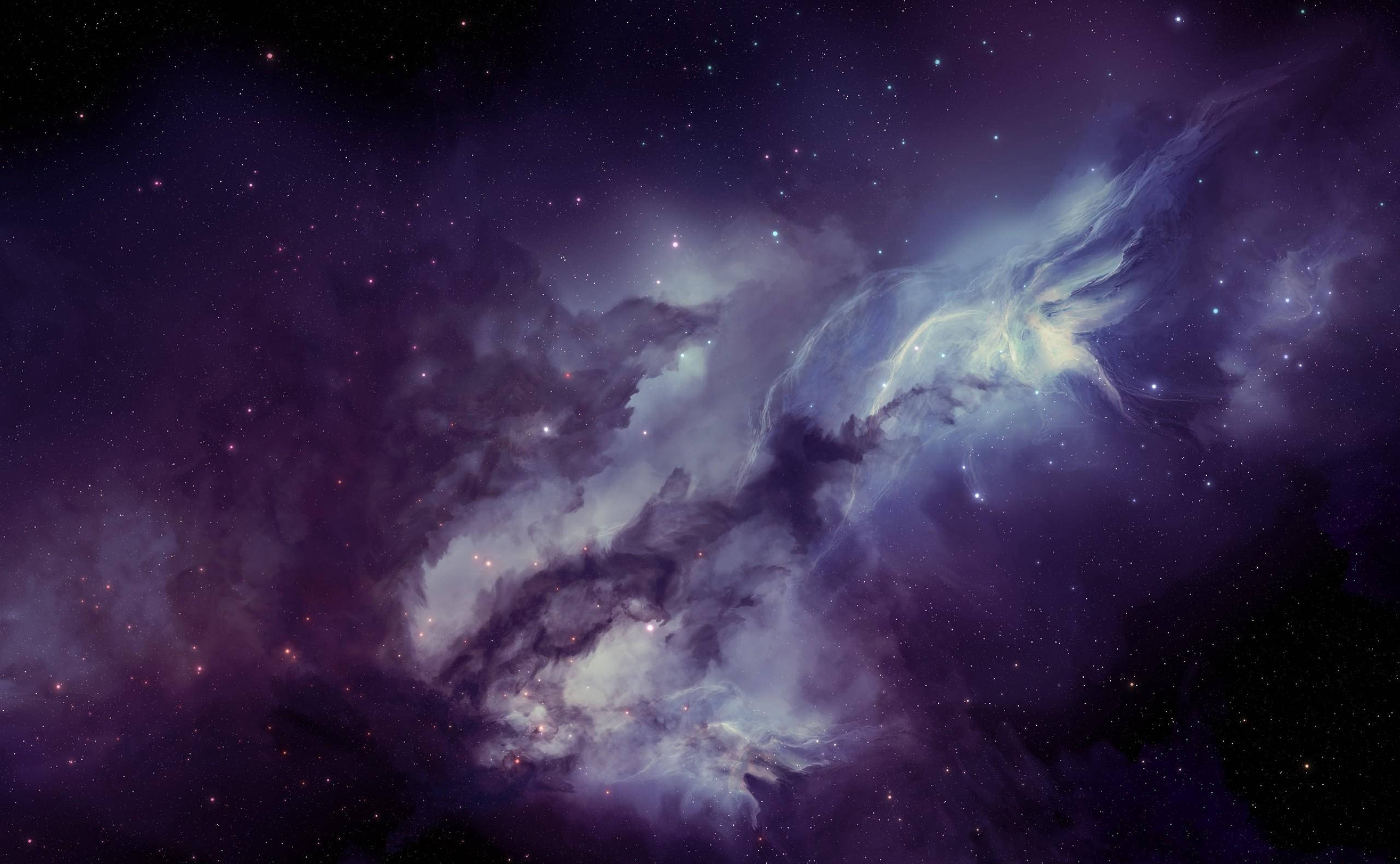 purple galaxy nebula, deep purples, blues, 2K Desktop Wallpaper
