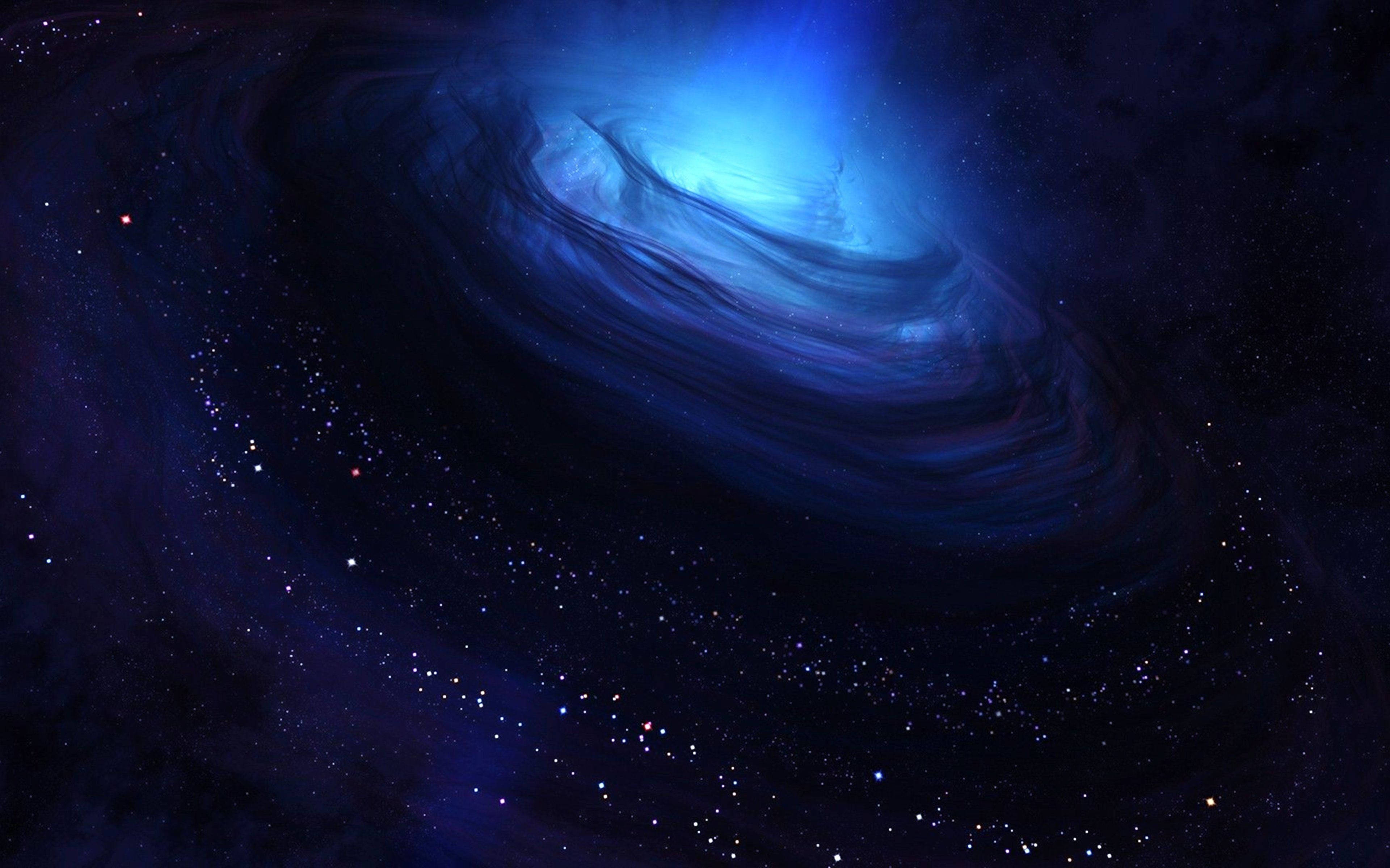 Blue Nebula, 4K, swirling blue spiral galaxy, 4K Desktop Wallpaper