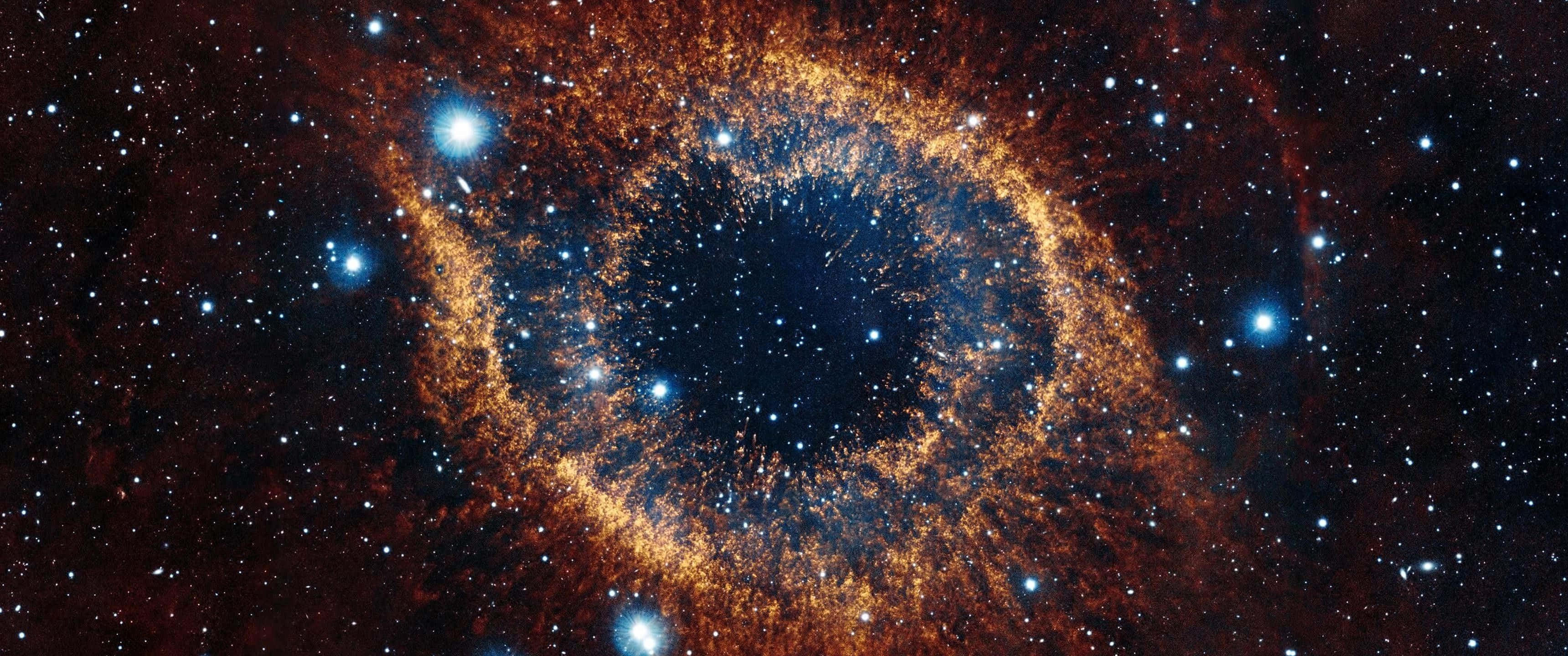 3440x1440, space, colorful helix nebula, 2K Desktop Wallpaper