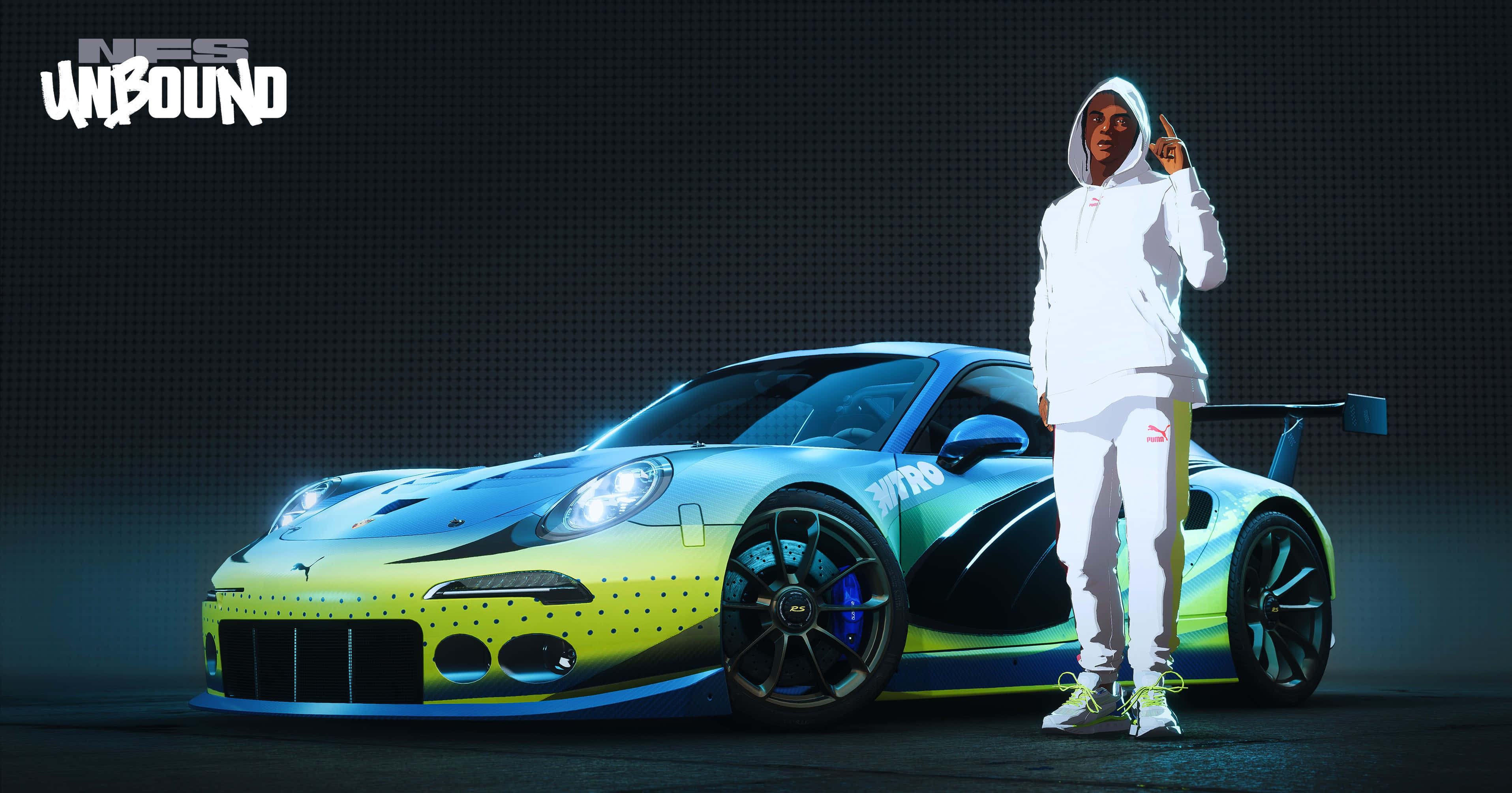 Need For Speed, laptop, neon gradient sports car, 2K Desktop Wallpaper