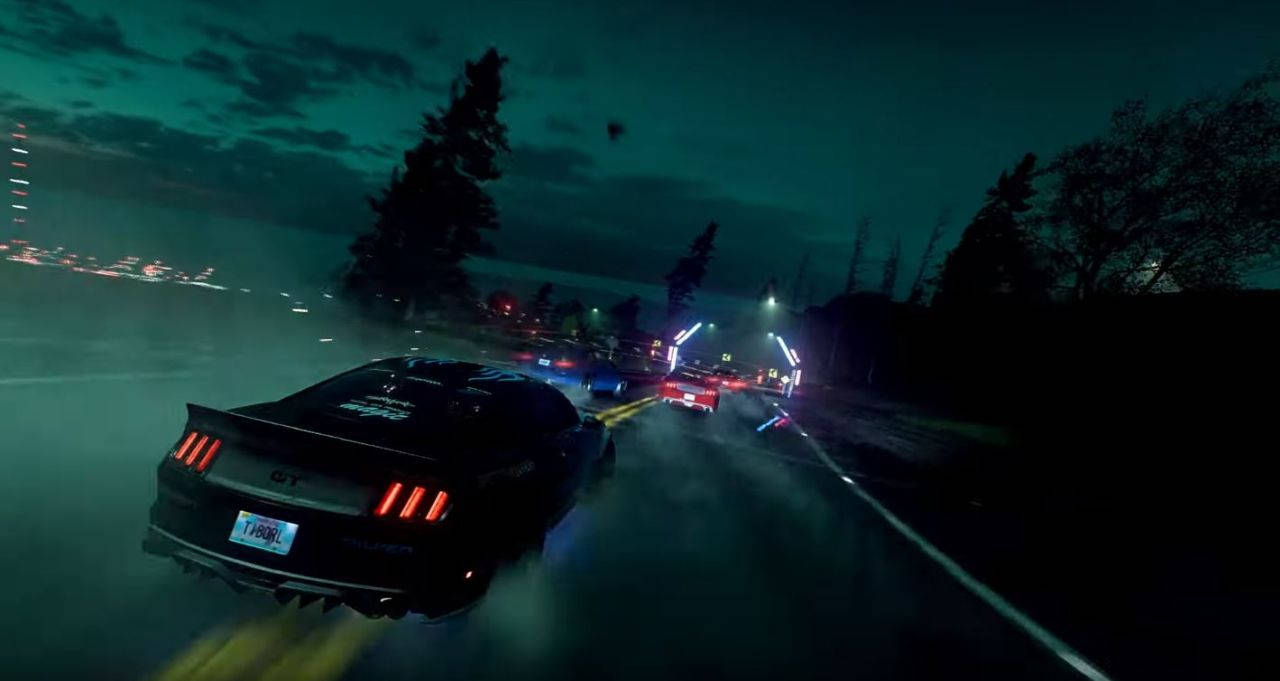 Need For Speed Heat, black muscle car, night, HD Desktop Wallpaper