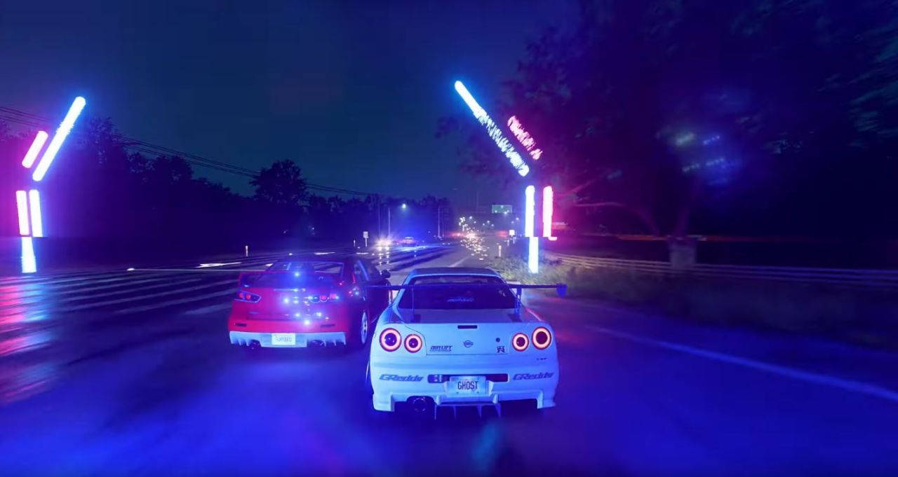 Need For Speed Heat, neon arches, wet road, HD Desktop Wallpaper