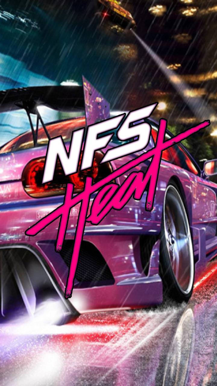 Need For Speed Heat, rainy night, vibrant purple sports car, HD Phone Wallpaper