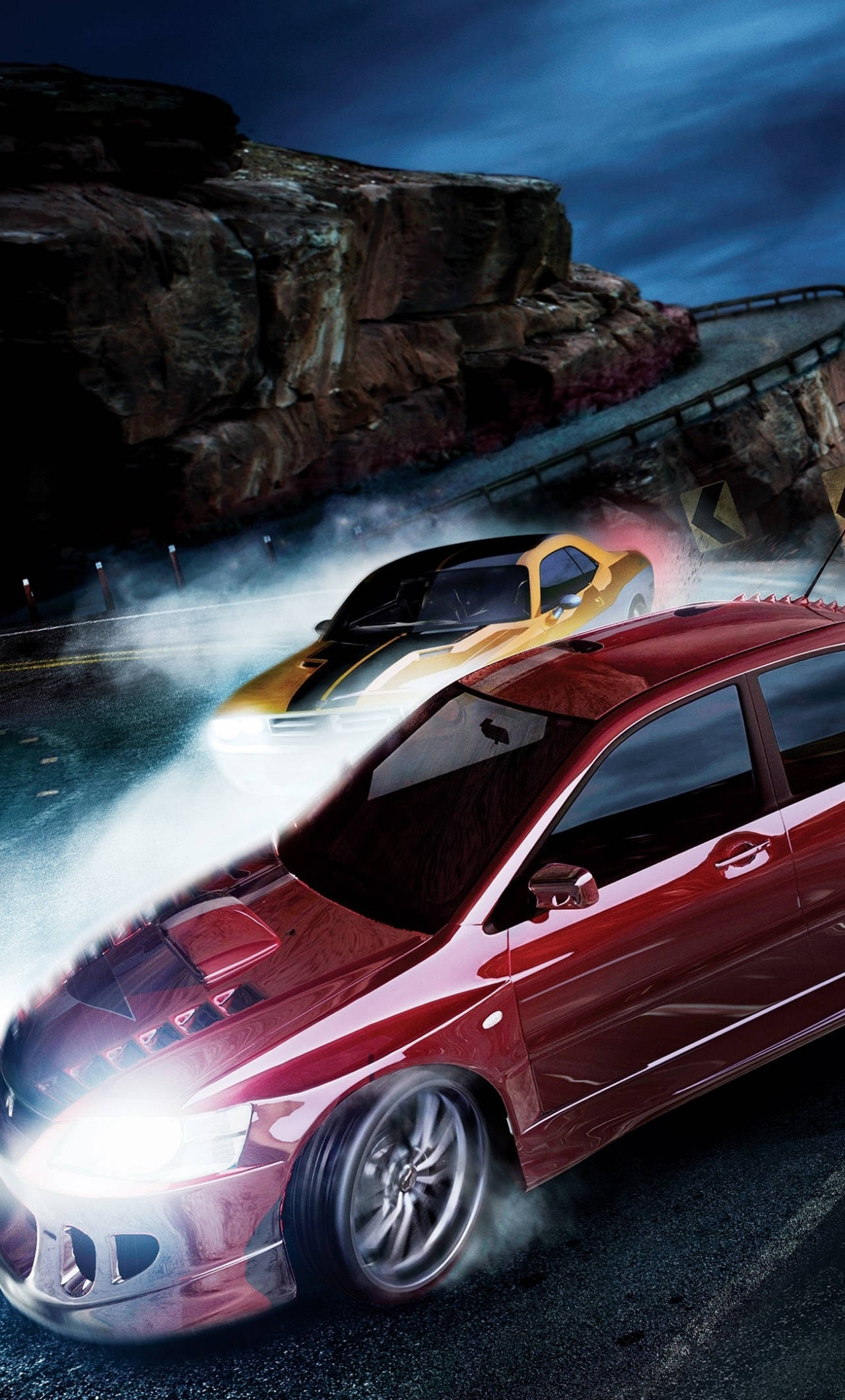 Need For Speed, sports cars, rocky mountain curve, Full HD Phone Wallpaper