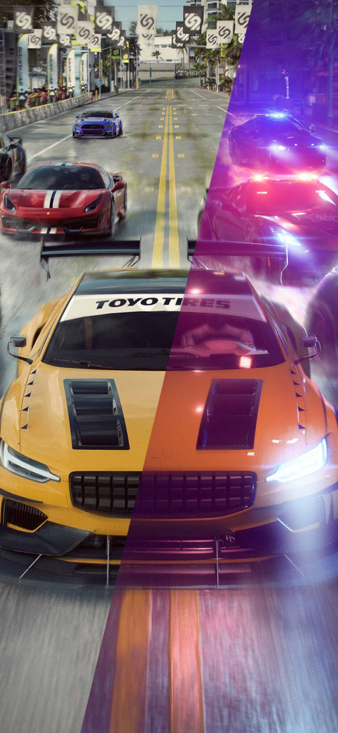 Need For Speed, iPhone, split screen, Full HD Phone Wallpaper