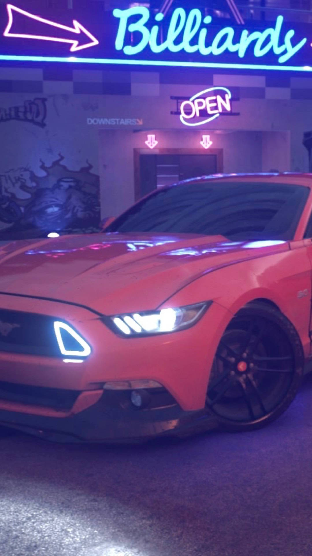 Need For Speed, sports car, neon sign, Full HD Phone Wallpaper