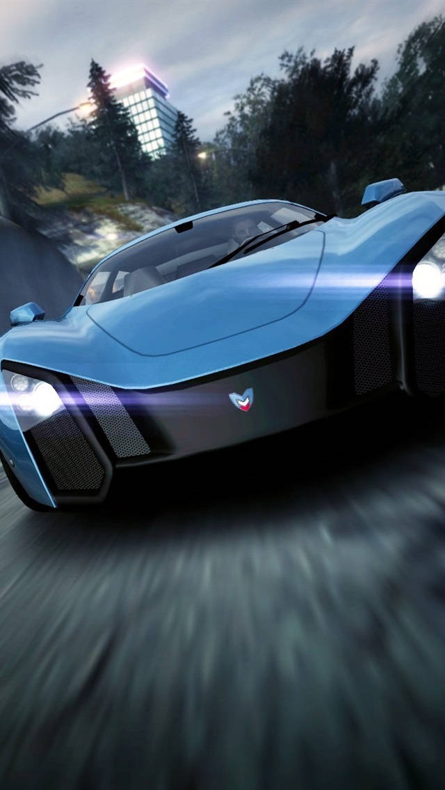 Need For Speed, blue car, front view, SD Phone Wallpaper