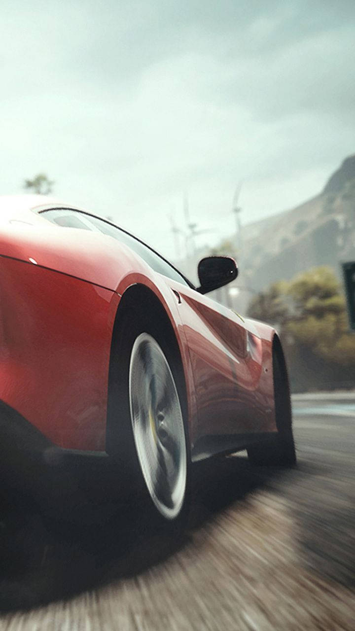 Need For Speed, red sports car, winding mountain road, HD Phone Wallpaper