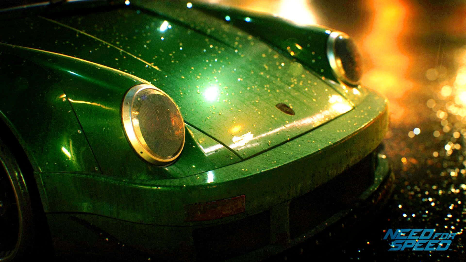 Need For Speed, laptop, green sports car, Full HD Desktop Wallpaper