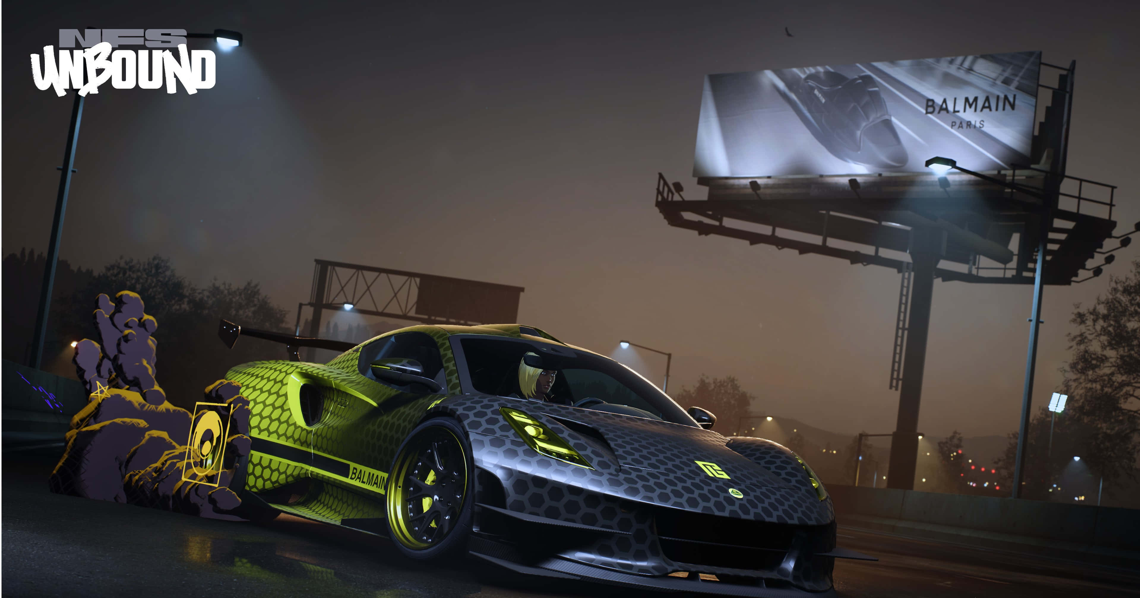 Need For Speed Laptop, neon green, black, 2K Desktop Wallpaper