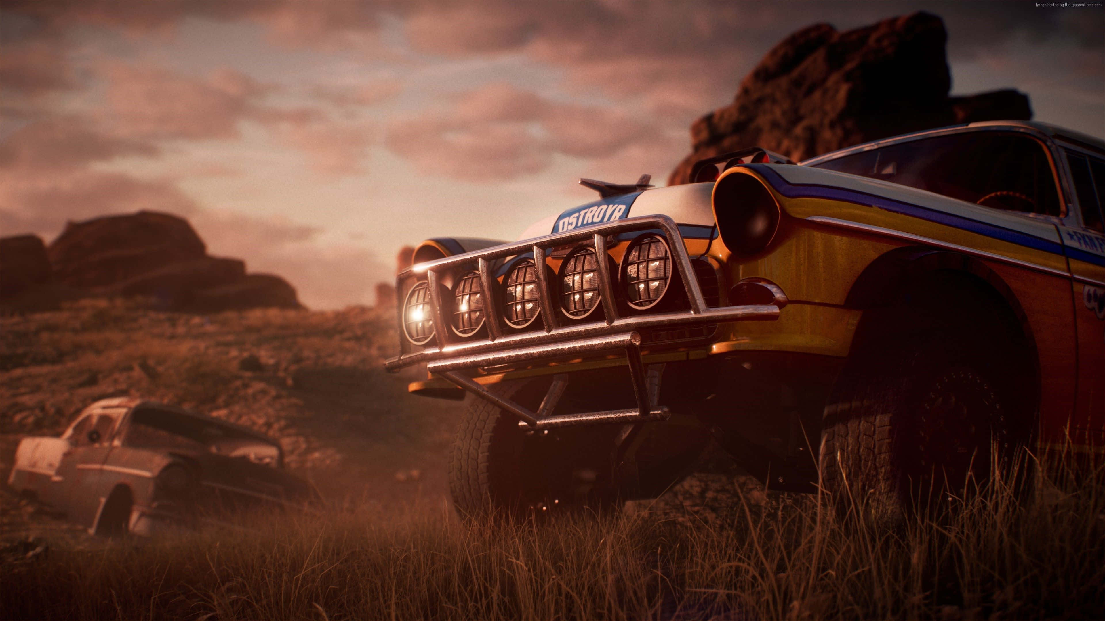 Need For Speed Laptop, rally car, glowing headlights, 4K Desktop Wallpaper