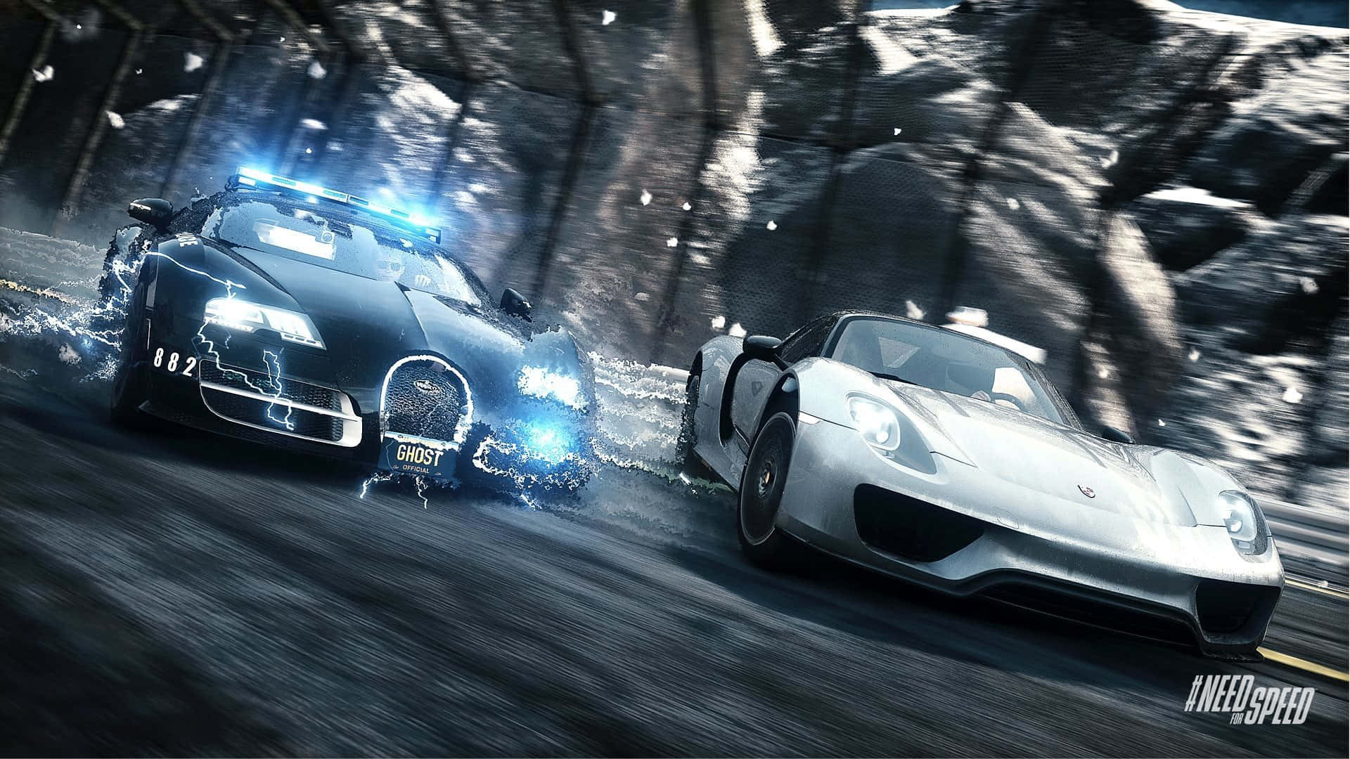 Need For Speed PC, sports cars, wet tunnel, Full HD Desktop Wallpaper