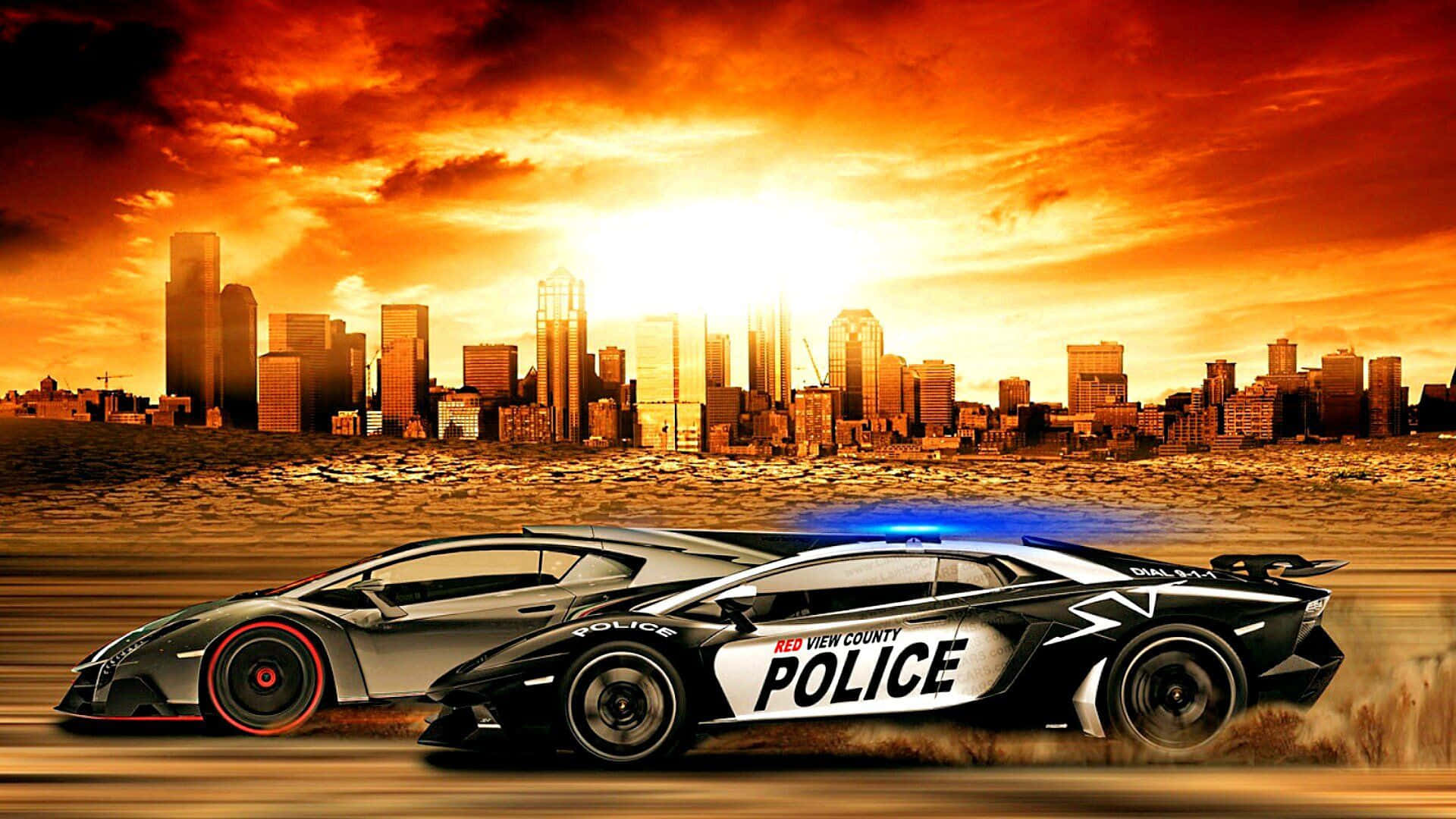 Need For Speed Pc, desert, police sports cars, Full HD Desktop Wallpaper