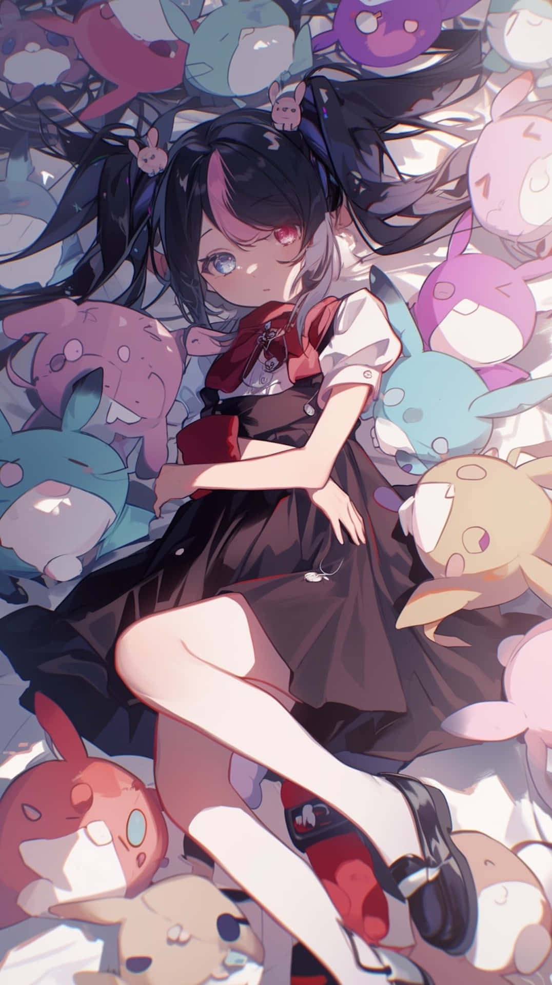 Needy Streamer Overload, anime girl, dark hair, Full HD Phone Wallpaper
