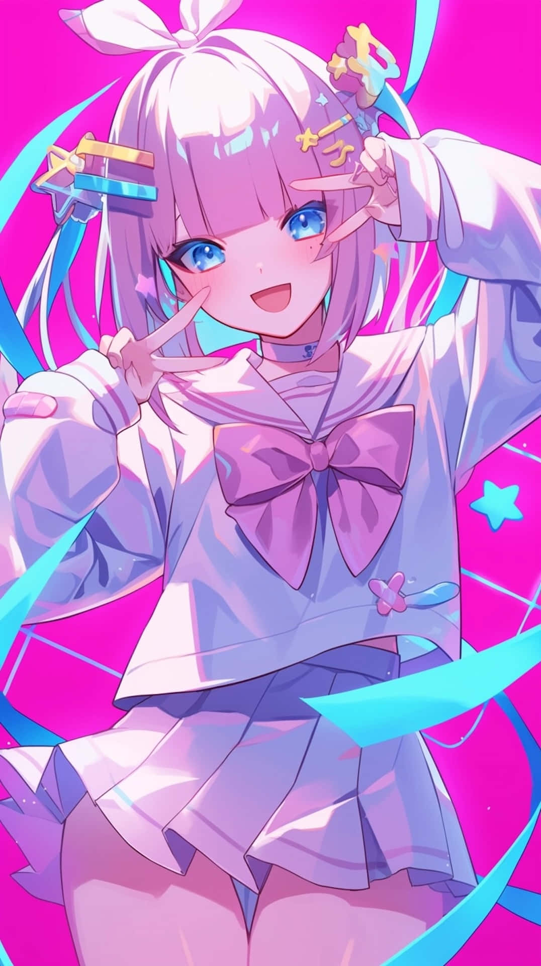 Needy Streamer Overload, anime girl, pink hair, Full HD Phone Wallpaper