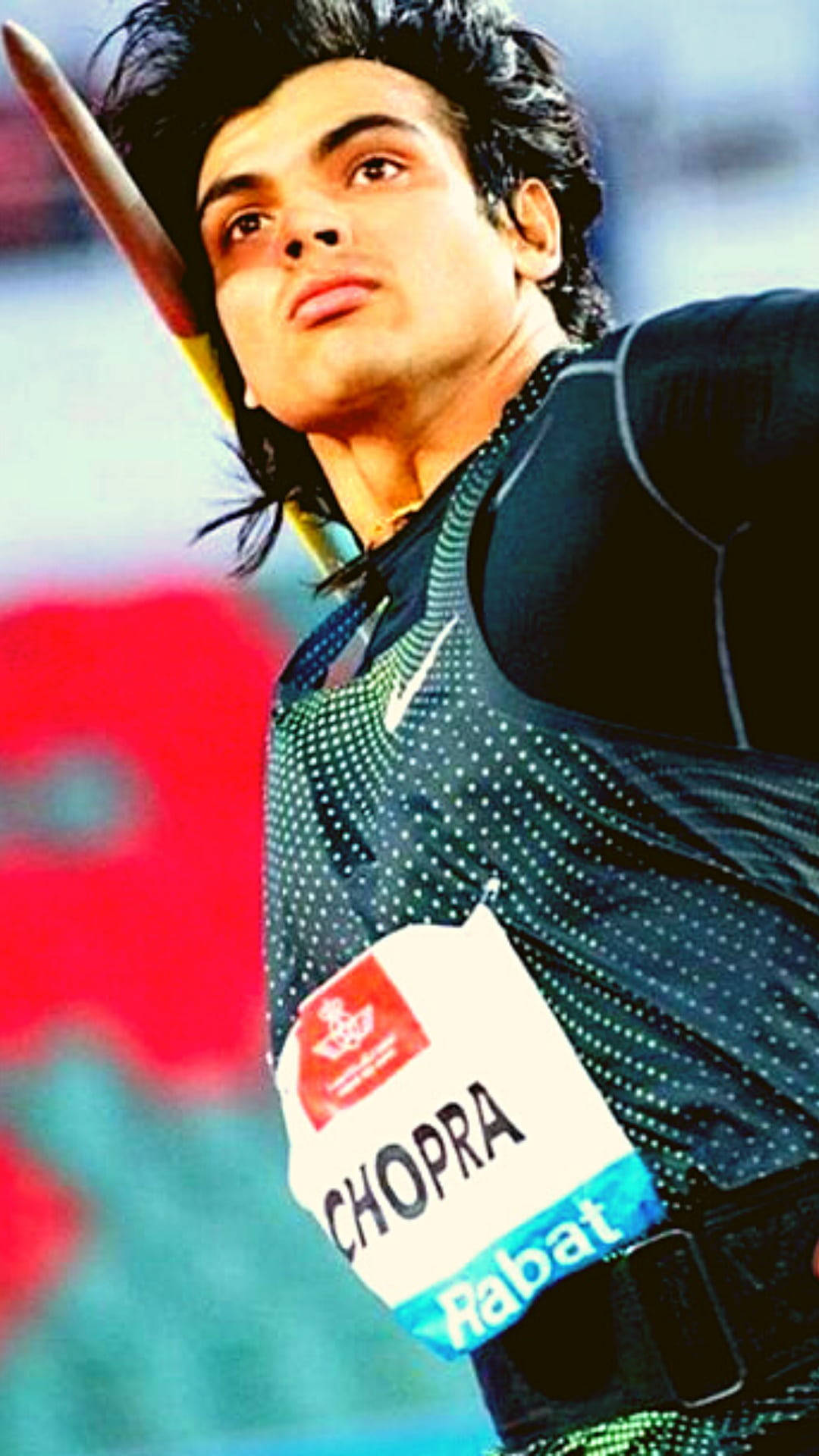 Neeraj Chopra, javelin throw, competitive event, Full HD Phone Wallpaper