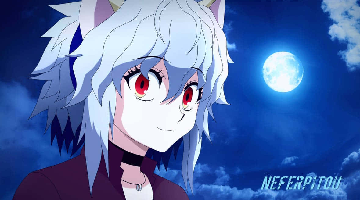 Neferpitou, silver hair, red eyes, SD Desktop Wallpaper