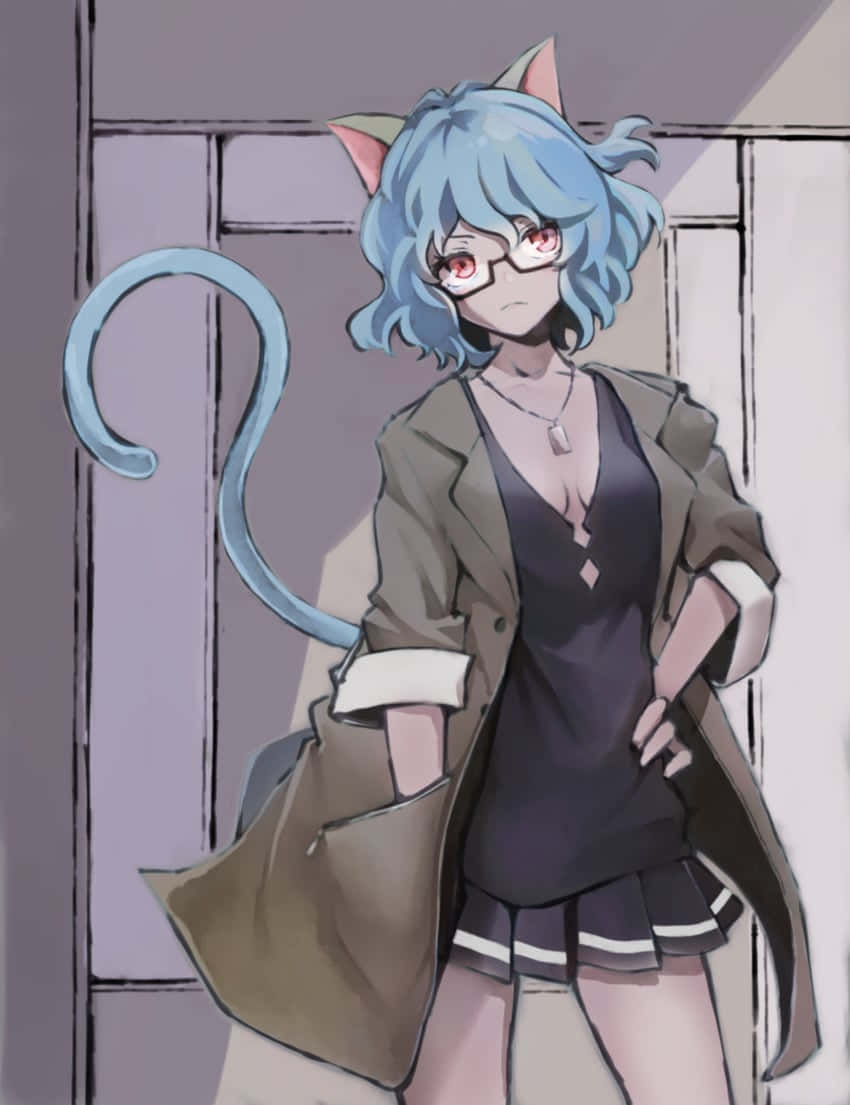 Neferpitou, blue-haired, anime girl, SD Phone Wallpaper