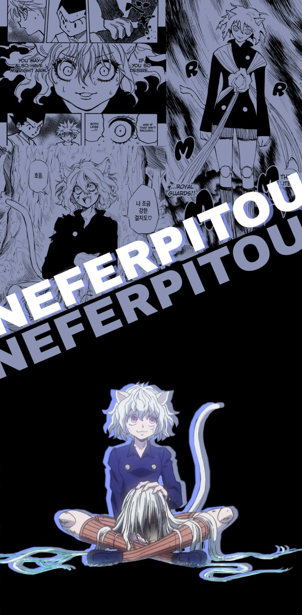 neferpitou, manga-style anime character, white hair, Full HD Phone Wallpaper