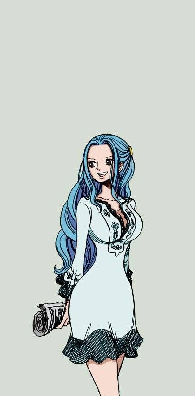 Nefertari Vivi, pale blue dress, long blue hair, HD Phone Wallpaper