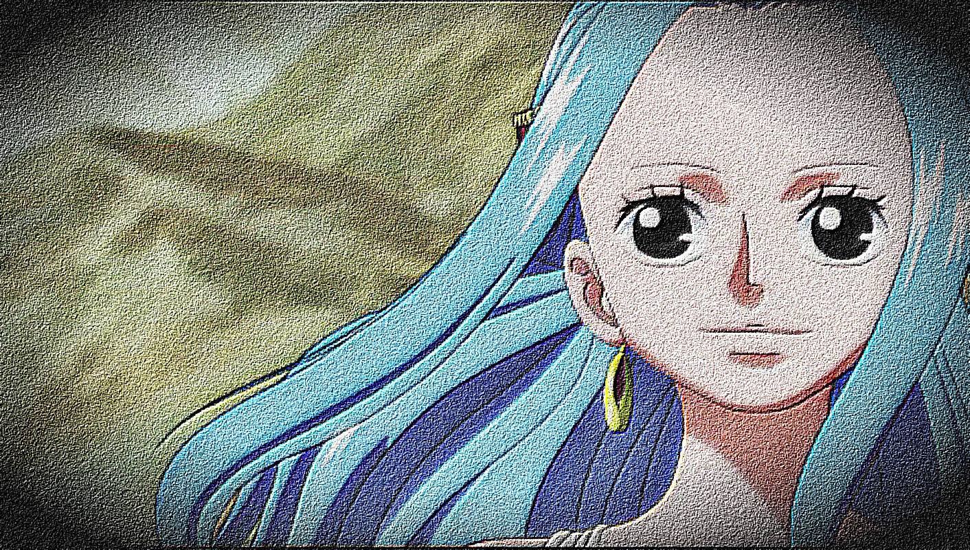 Nefertari Vivi, long blue hair, large expressive eyes, HD Desktop Wallpaper