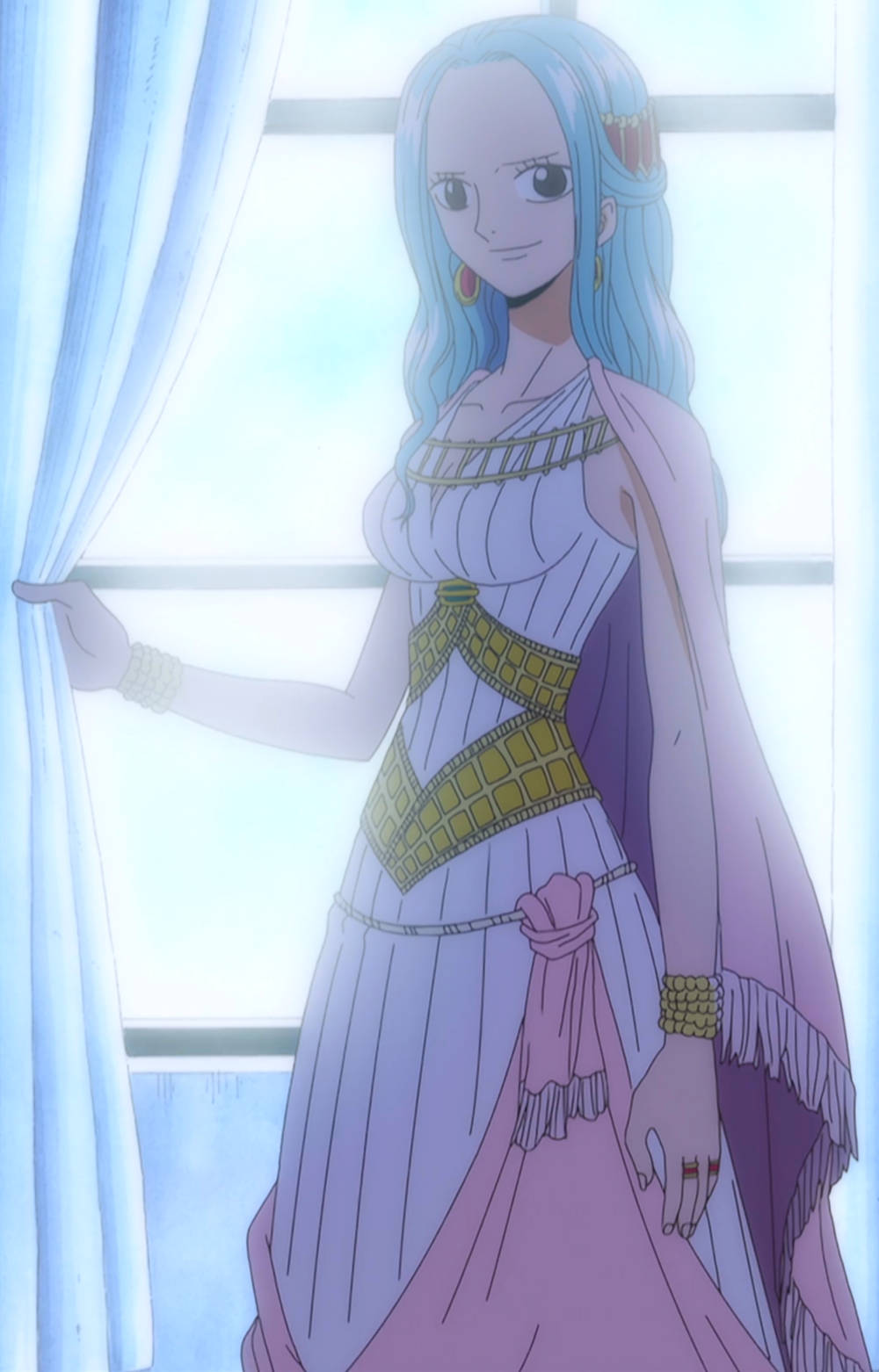 Nefertari Vivi, white and gold, blue-haired anime woman, HD Phone Wallpaper