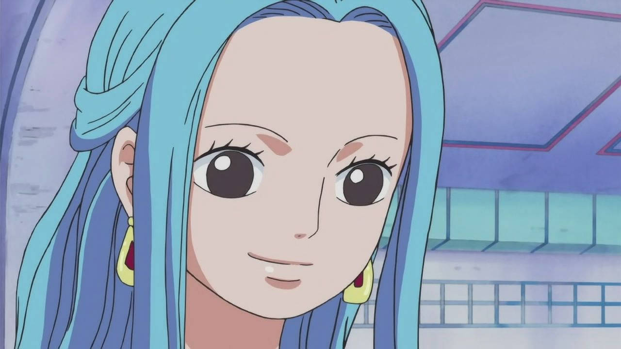 Nefertari Vivi, blue hair, yellow earrings, HD Desktop Wallpaper