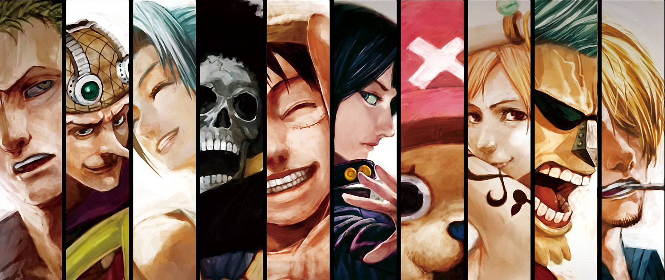 Nefertari Vivi, anime characters, vertical portrait collage, 2K Desktop Wallpaper