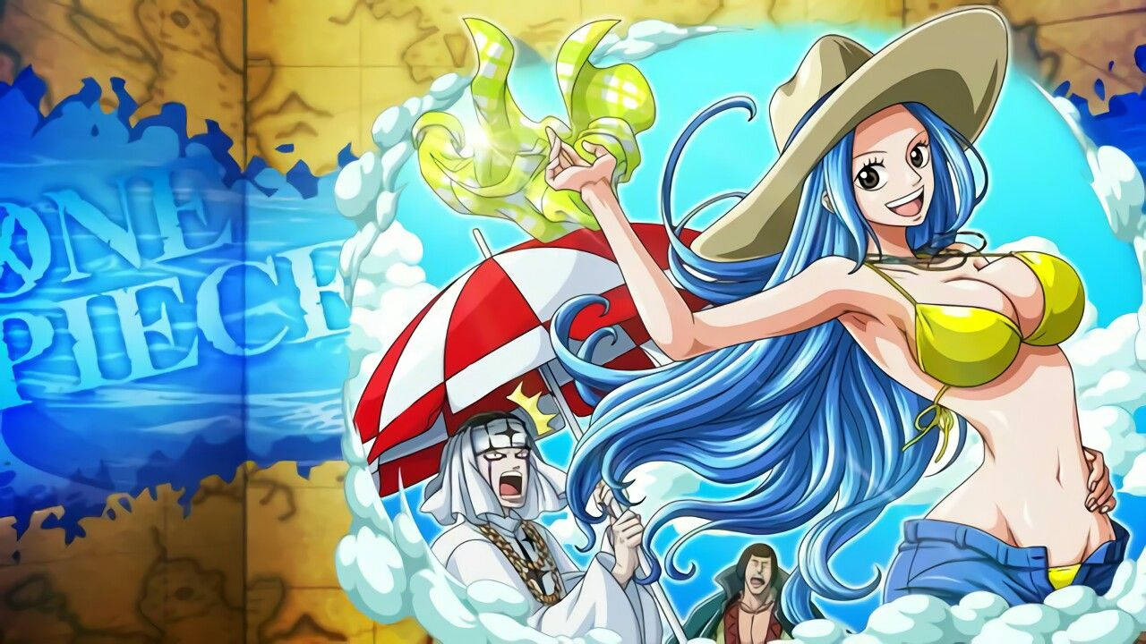 Nefertari Vivi, blue hair, straw hat, HD Desktop Wallpaper