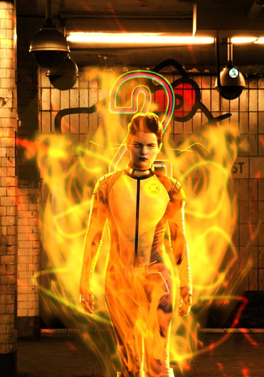 Negasonic Teenage Warhead, futuristic suit, glowing yellow energy, HD Phone Wallpaper