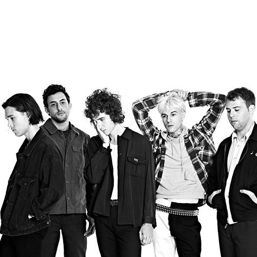 The Neighbourhood, black and white attire, stark white background, SD Desktop Wallpaper