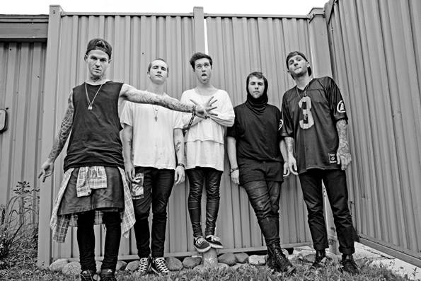 The Neighbourhood, corrugated metal wall, black and white, SD Desktop Wallpaper