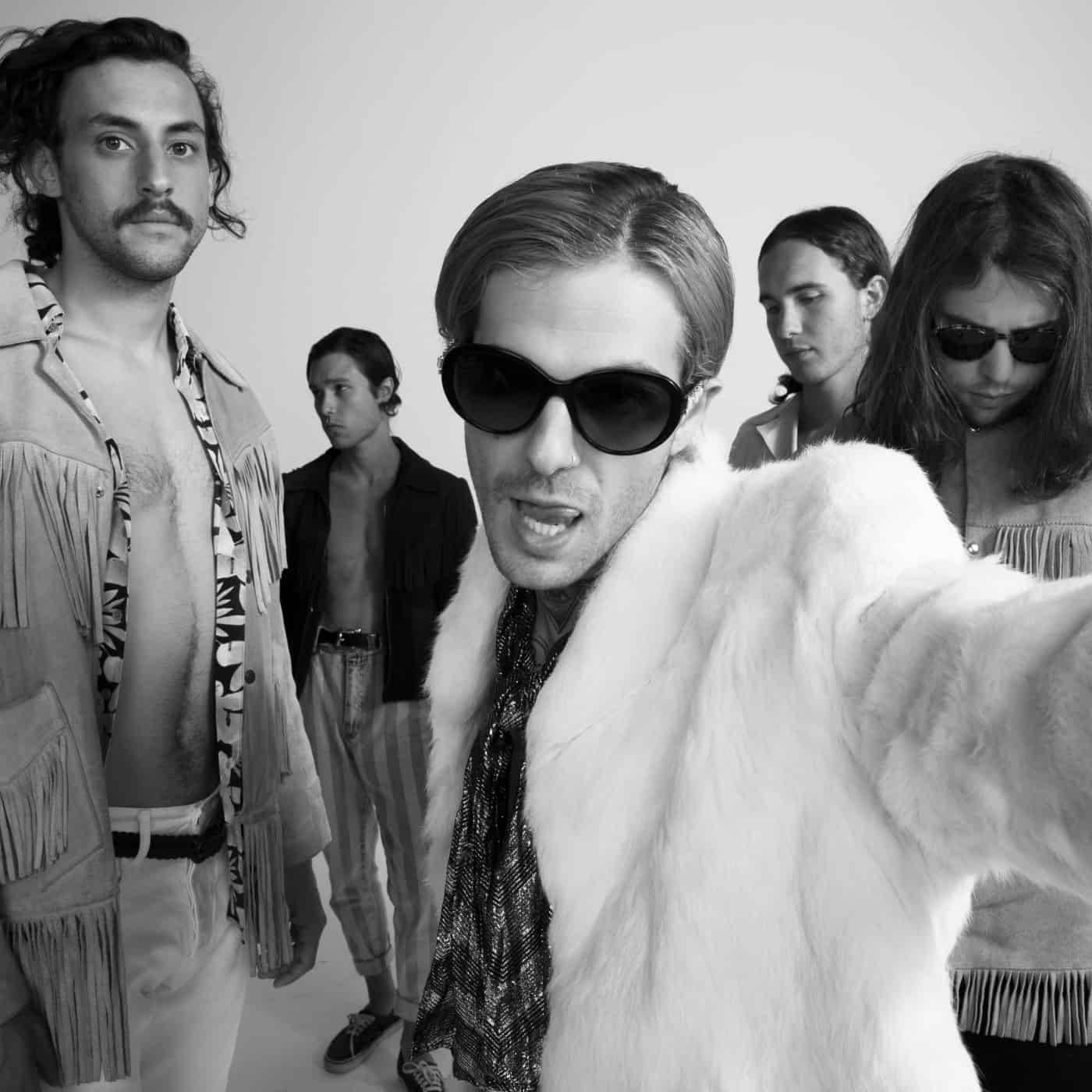 The Neighbourhood, black and white, five men, HD Desktop Wallpaper