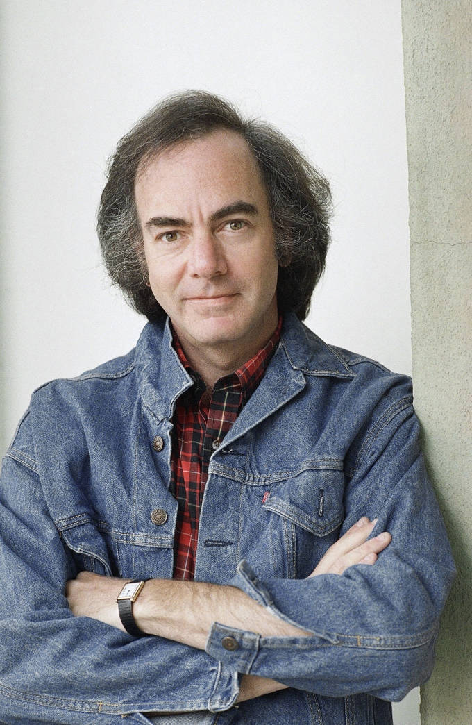 Neil Diamond, denim jacket, red plaid shirt, SD Phone Wallpaper