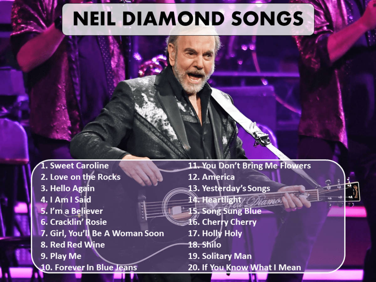 Neil Diamond, acoustic guitar, vibrant purple stage lights, SD Desktop Wallpaper