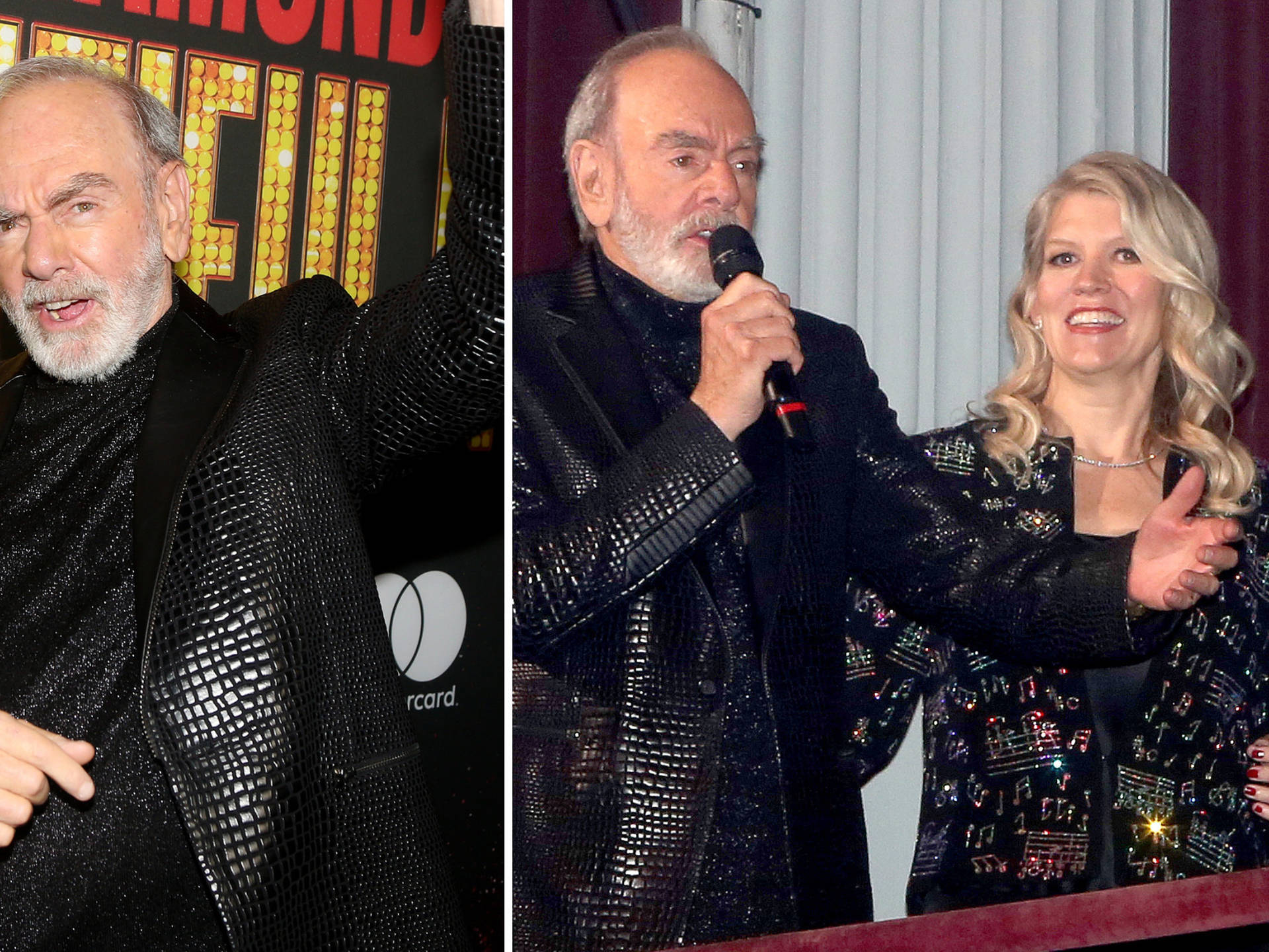 Neil Diamond, white beard, black textured jacket, Full HD Desktop Wallpaper